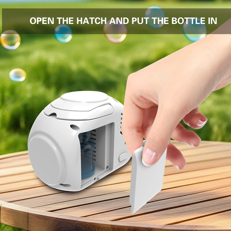 ماكينة فقاعات محمولة بـ 10 فتحات أوتوماتيكية بالكامل للأطفال في الحديقة الخارجية وألعاب فقاعات لحفلات أعياد الميلاد بدون بطارية مياه فقاعية