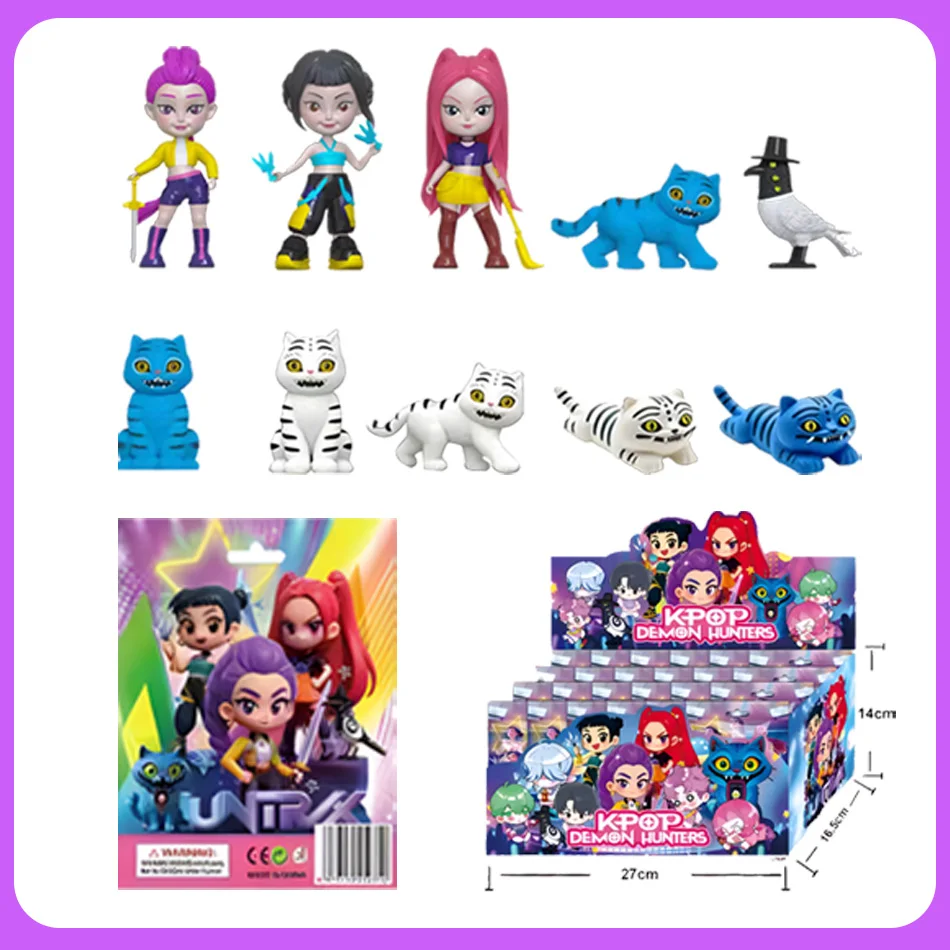 24 قطعة أنيمي Kpop شيطان الصيادين صندوق أعمى الشكل لعبة تحصيل نموذج لمحبي سطح المكتب الديكور الألعاب الرسوم المتحركة الرسومات