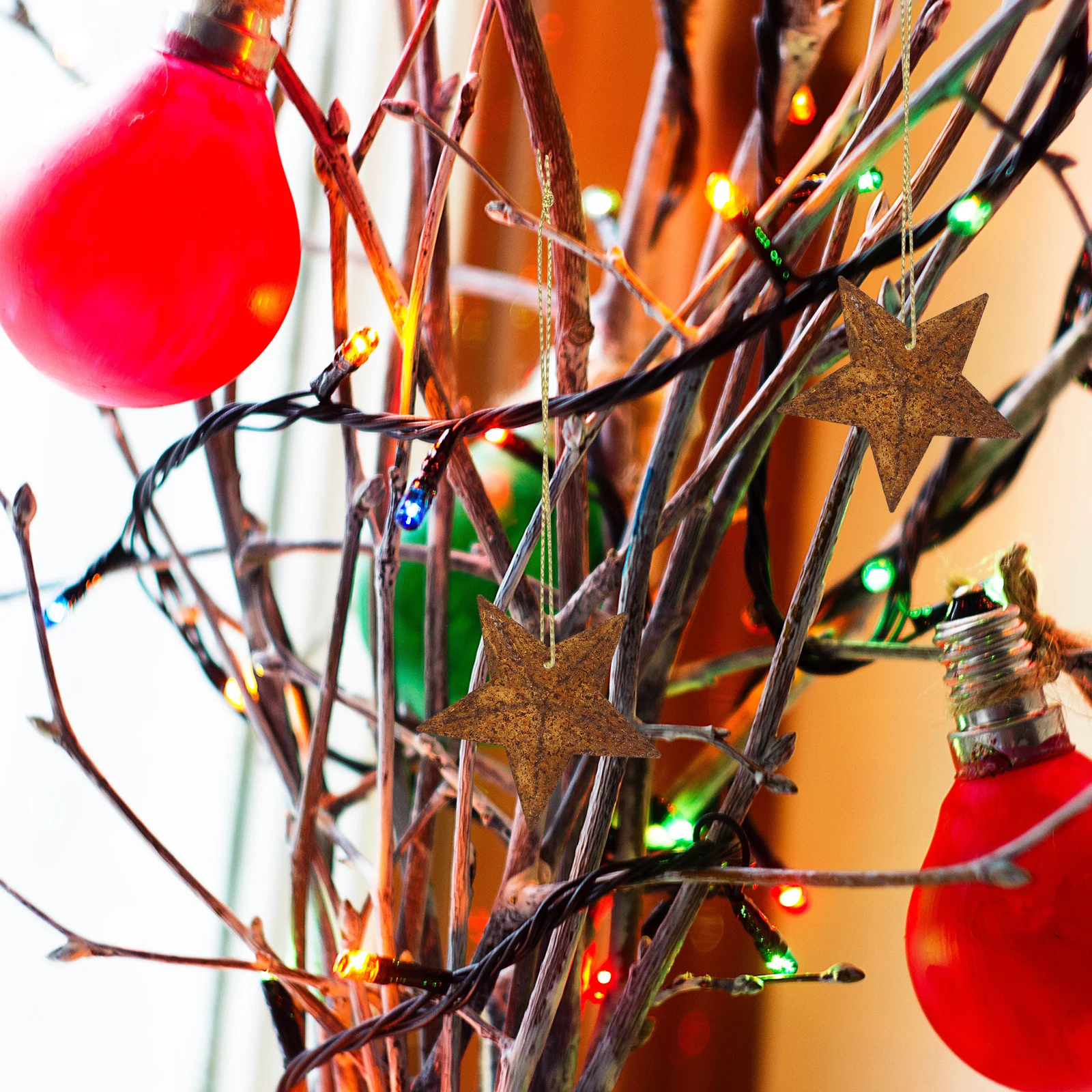 

150pcs Five-Pointed Star Pendant Metal Rustic Hanging Ornament For Wall Tree Porch Decor Craft Party Decoration Diy Jewelry