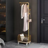 Bedroom Shoe Coat Racks Hanger Stand Shelf Coat Racks Garment Entrance Metal  Saving Furniture