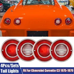 4Pcs/Set Tail Lights Backup Light Fit For Chevrolet Corvette C3 1975 1976 1977 1978 1979 Car Tail Light Signal Lamp Without Bulb