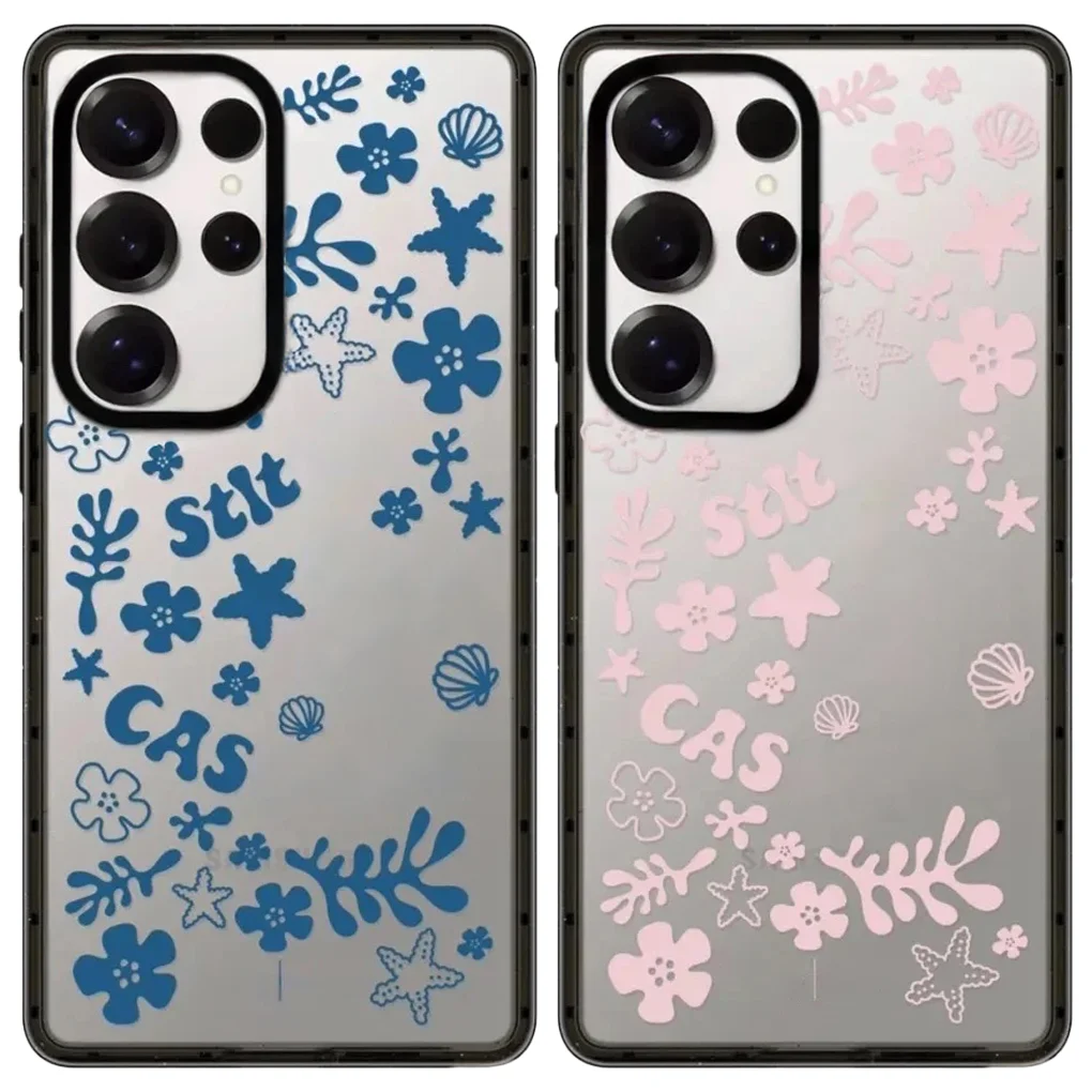 

Cartoon Alien Acrylic Black Border Case for Samsung Galaxy S23 S24 S25 Ultra Plus S25+ Cover Protective Shell