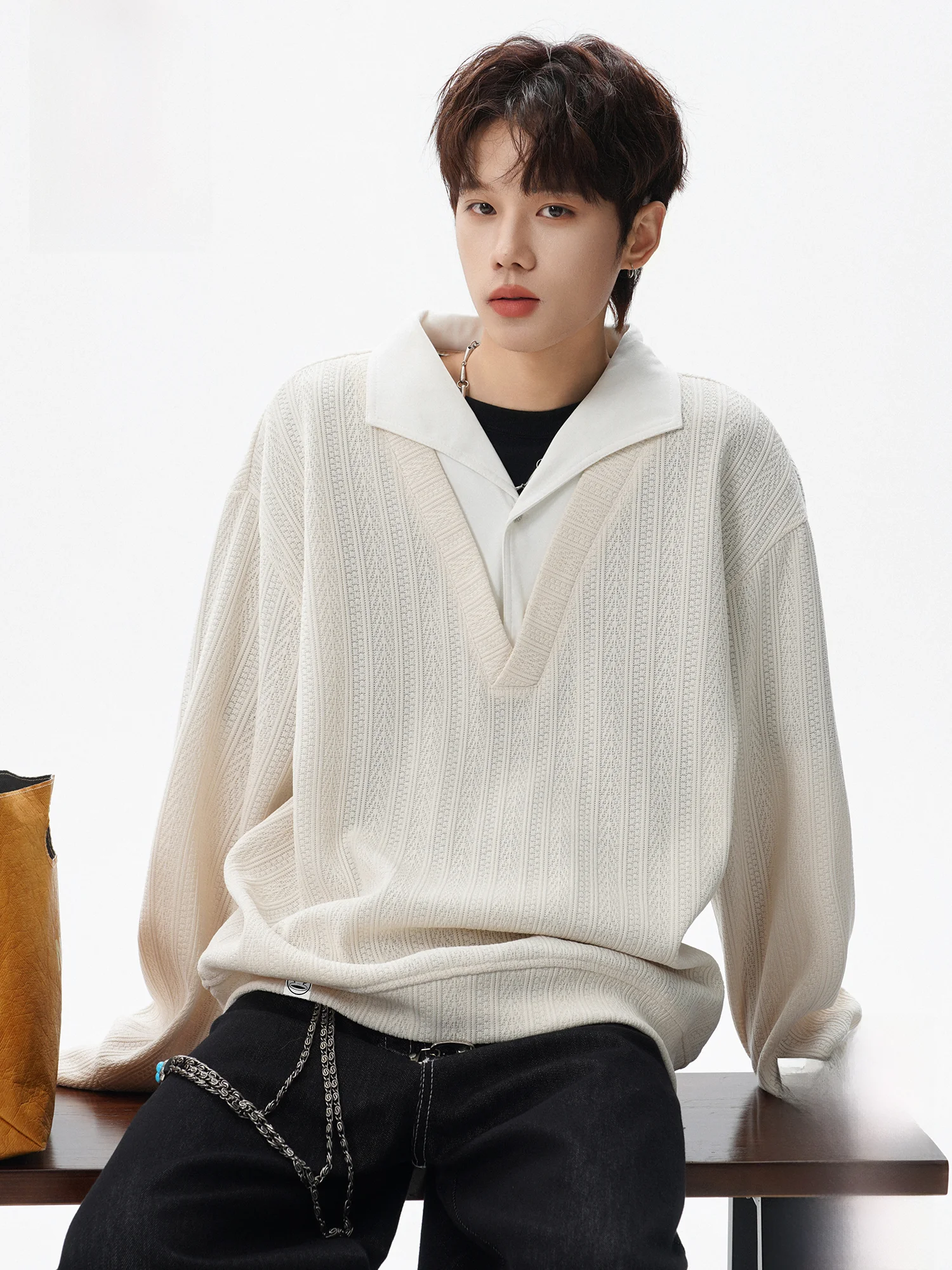 

Loose Fit Casual Long Sve Crew Ne Sweatirt for Men Monkey Brand Spring 2026 Comfortable Polyester Cotton Blend