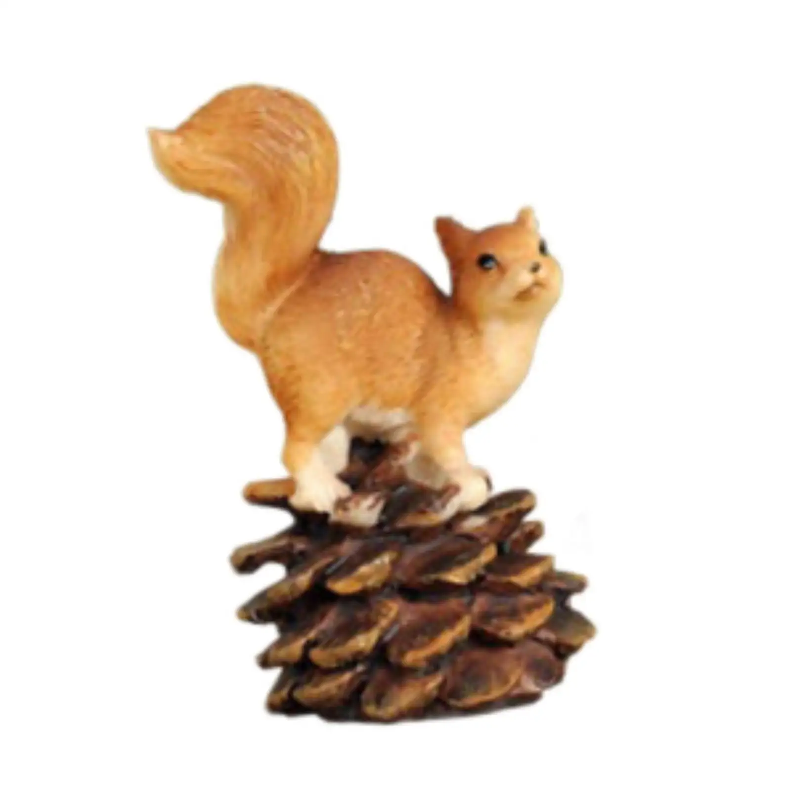 Miniature Squirrel Figurine DIY Handpainted Abstract Crafts Resin Figurine for Gardening Gifts Yard Landscaping Flower Bed Patio