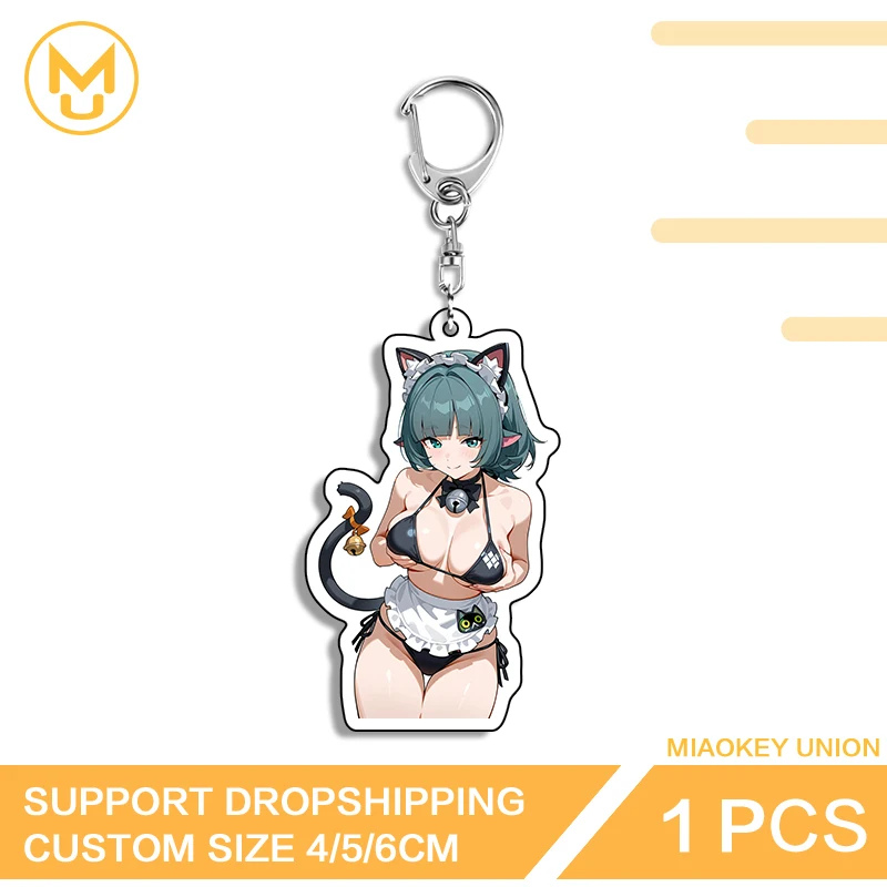 Zenless Zone Zero Jane Doe Beautiful Maid Uniform Waifu Enchanting Double Sided Key Chains Adorable Charming Anime Peripherals