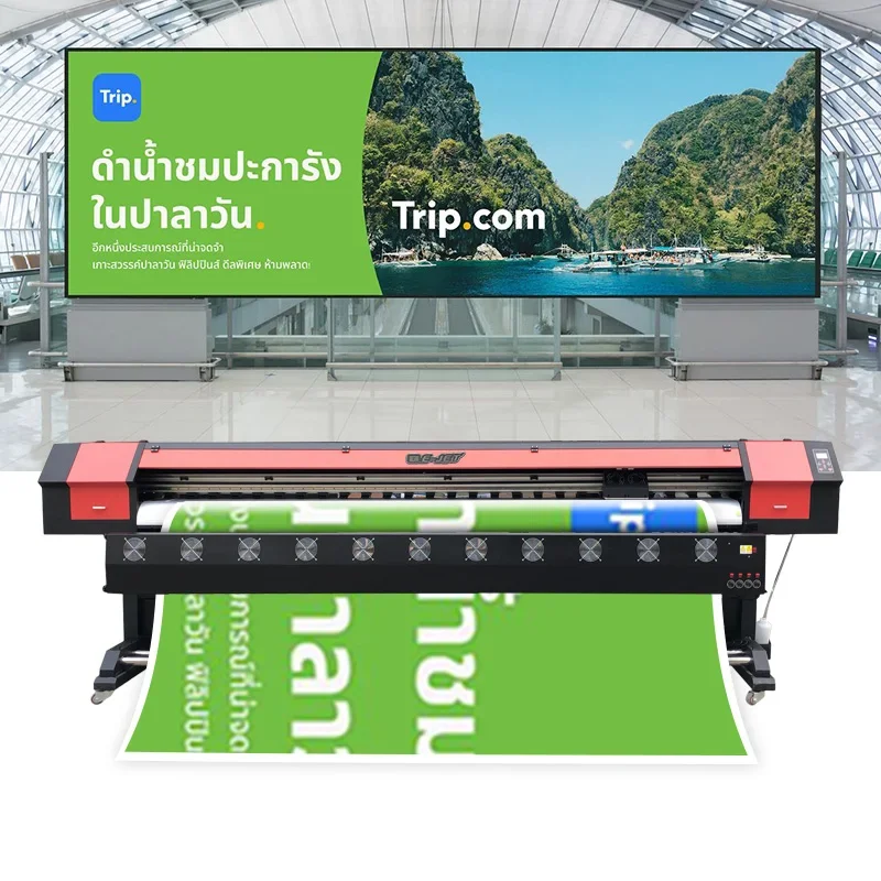 High Precision Indoor/Outdoor Eco Solvent Printer 1.3 m Cutter Advertising Billboard Printing Machines Xp600 Heads