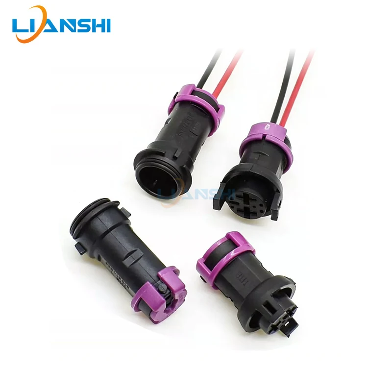 5set 2Pin 6.3mm Pitch Automotive Connector Male Female Plug Compatible with Universal Cars for Headlight Fan Horn Wiring Harness