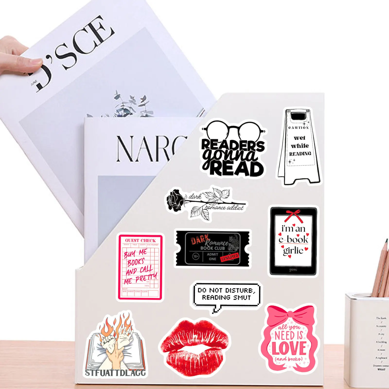 50Pcs Cool Dark Romance Reader Stickers For Scrapbook Phone Skateboard Guitar DIY Decoration Waterproof Graffiti Decal