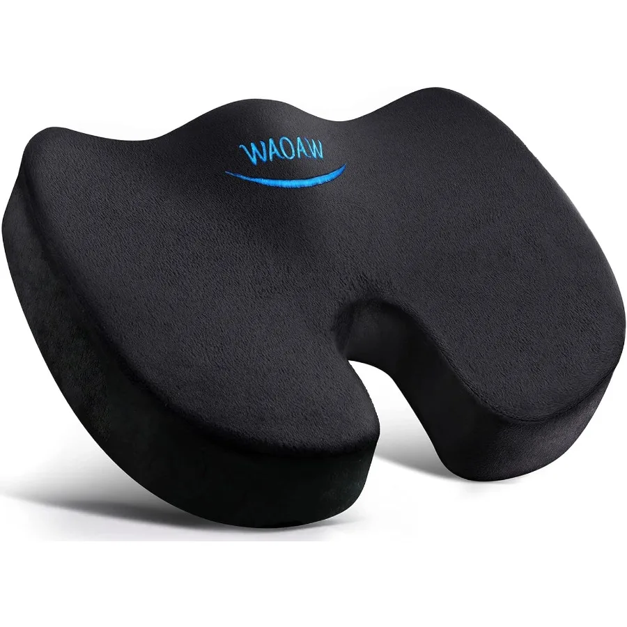 

Memory Foam Seat Cushion for Office and Car Use Ergonomic Butt Pillow for Long Sitting Designed to Relieve Coccyx and Tailbone