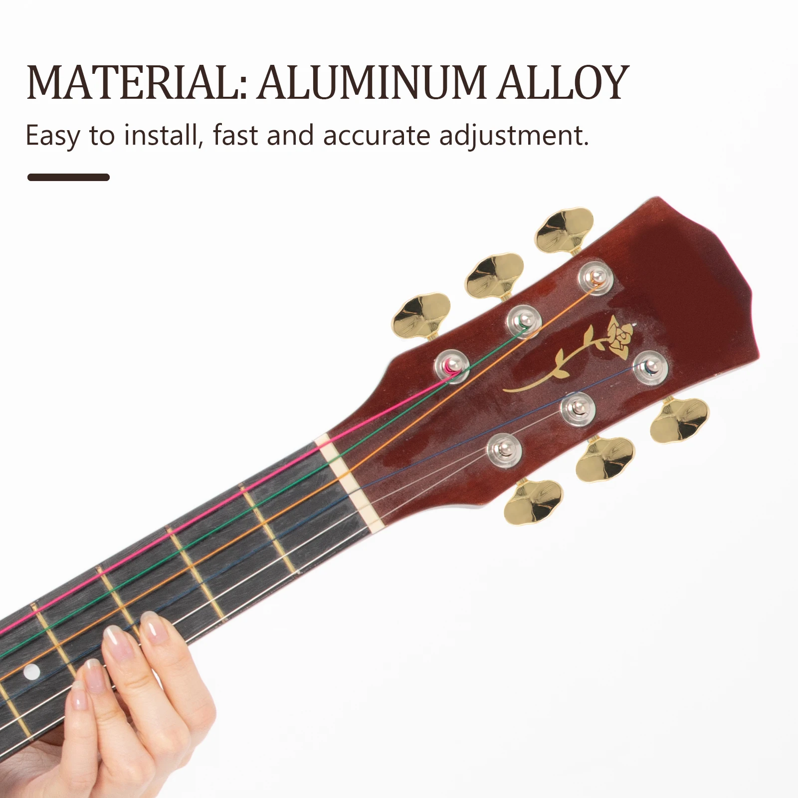 

2pcs Folk Peg Handle Open Design Universal Replacement Acoustic Guitar Tuning Machines Durable Guitar Parts Accessories For Left