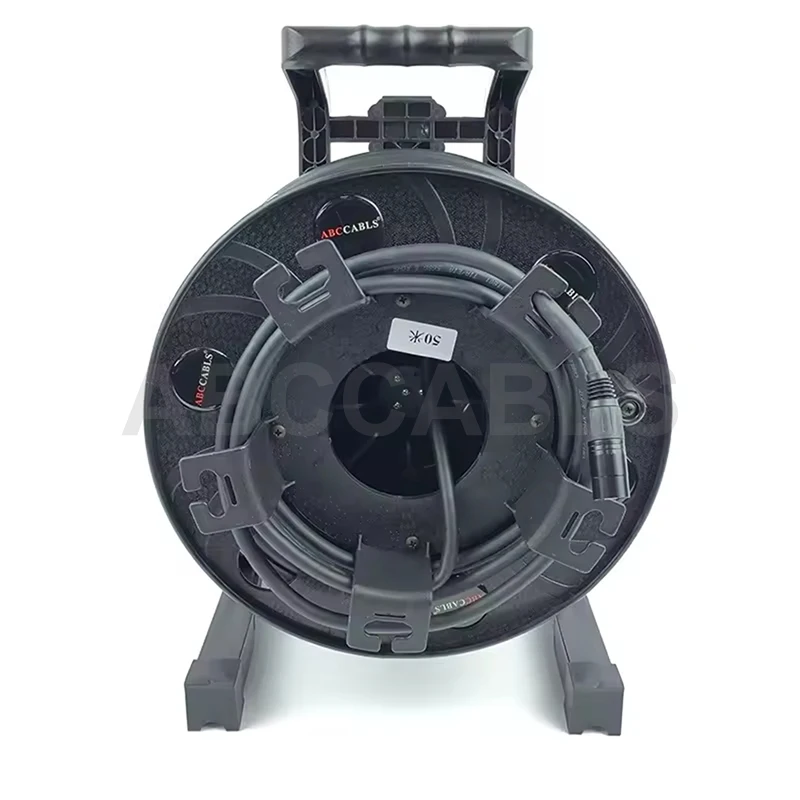 ABCCABLS CAT7 SFTP Double Shielding Ethernet Cable  RJ45 Connector with Reel for Stage  50m to 100m Customize ODM OEM