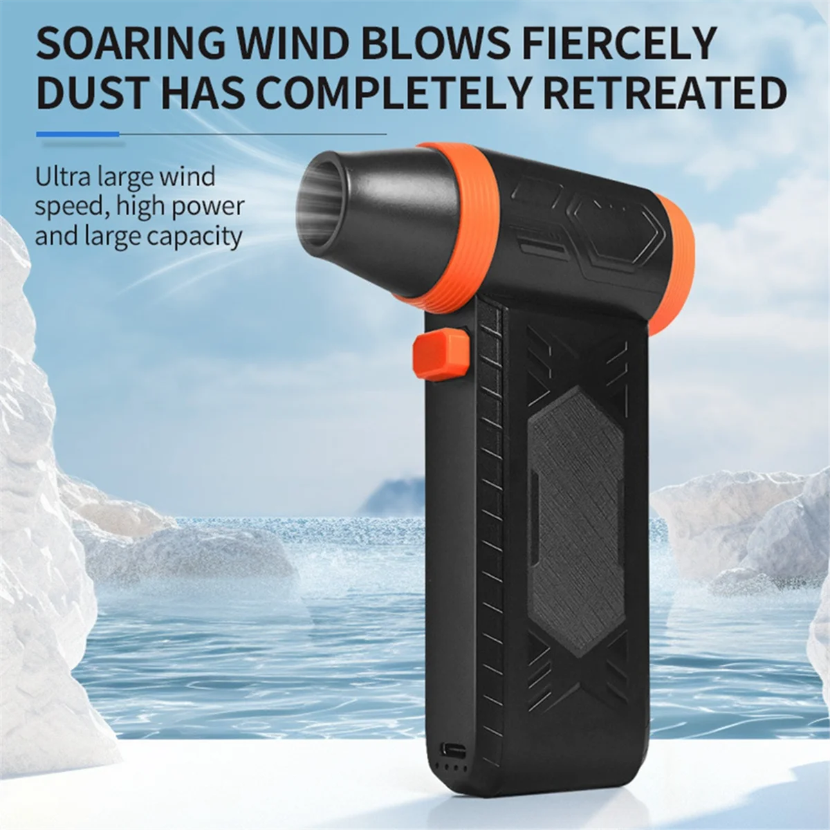 منفاخ هواء كهربائي قابل لإعادة الشحن، رياح قوية، 150 جرام، ضغط هواء لتنظيف السيارة، منفاخ الثلج #3