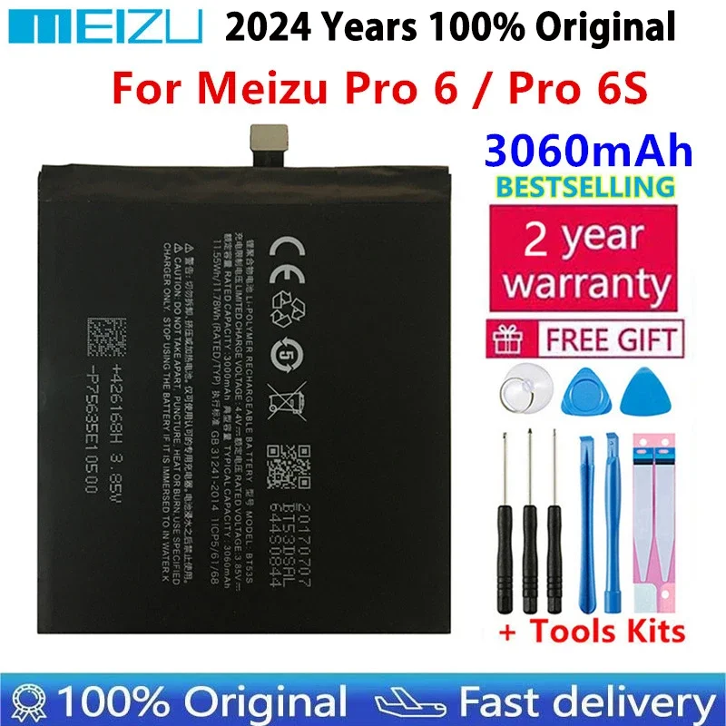 Meizu Original High Quality Battery BT53 BT53S For Meizu Pro 6 M570M M570Q M570H / Pro 6S Pro6S M570Q-S Mobile Phone Batteries