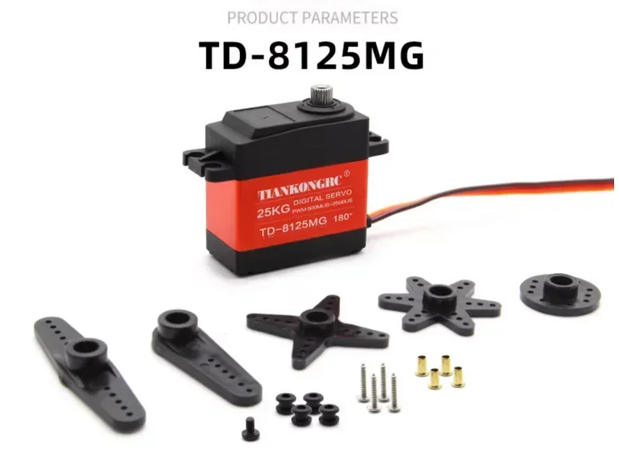 TD-8125MG Serwomechanizm cyfrowy 25KG Wodoodporny duży moment obrotowy Metalowa przekładnia 360/270/180 stopni dla majsterkowiczów Ramię robota RC Model samochodu PWM