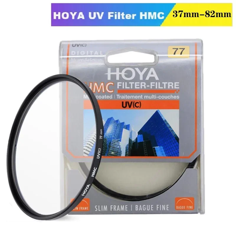 Hoya-Filtre d'objectif HMC UV(c), cadre fin, antireflet multicouche, livre bleu clair, 37mm, 40.5mm, 43mm, 46mm, 49mm, 52mm, 55mm, 58mm, 62mm, 67mm, 72mm, 77mm, 82mm