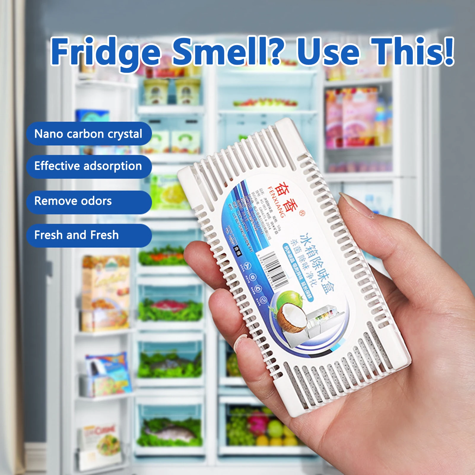 Odor Absorber Bamboo Charcoal Fridge Deodorizer for Refrigerator Freezer Cabinet Home Kitchen Air Purifier Fresh Sachet