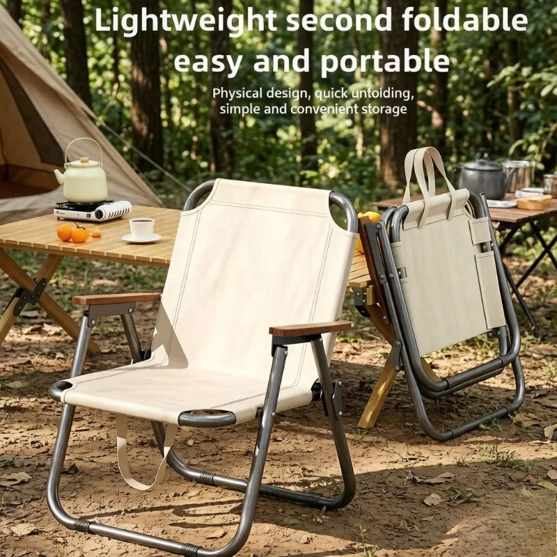 

Versatile Portable Outdoor Folding Chair, Beach & Fishing Chair, All-Season Use Ideal for Camping & Fishing