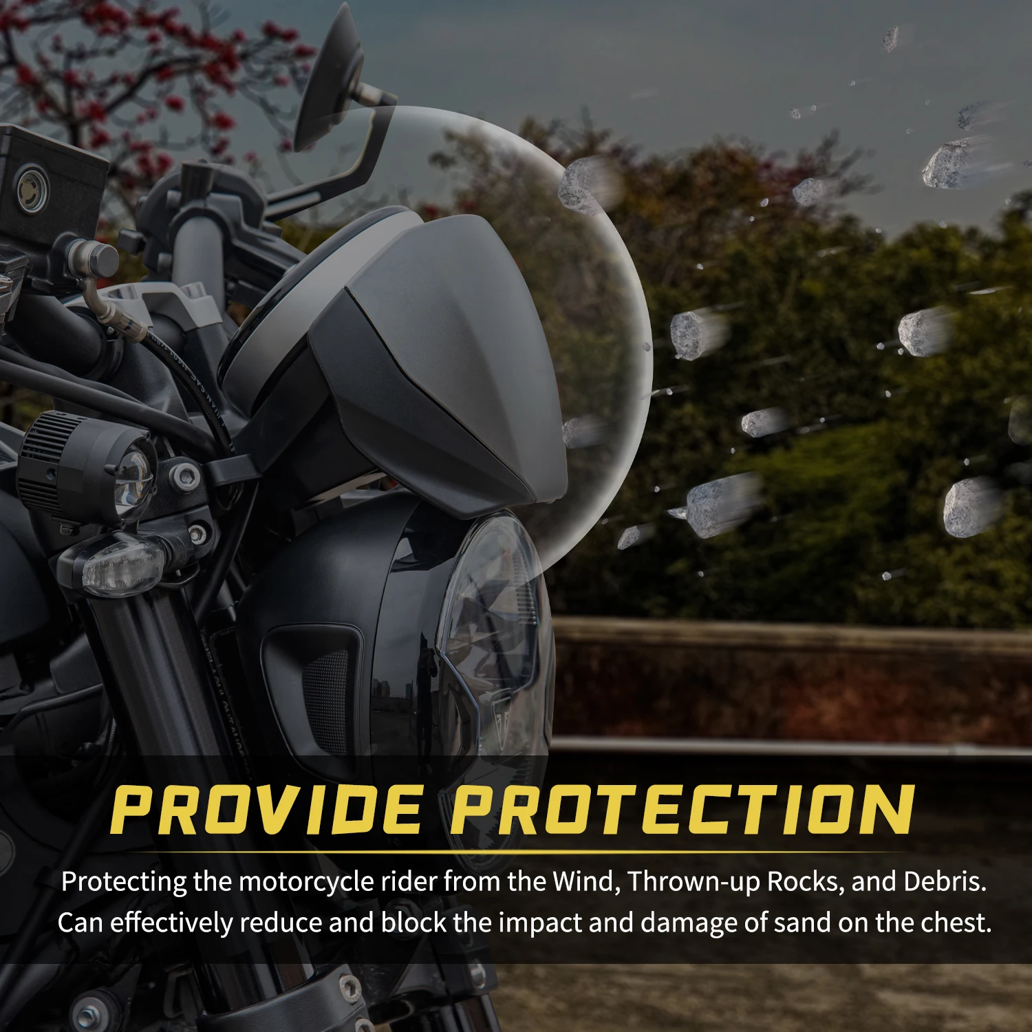 Motorcycle  Windscreen Fly Screen Headlight Windsield Wind Air Flow Deflector Visor For Triumph Trident 660 2021 2022 2023