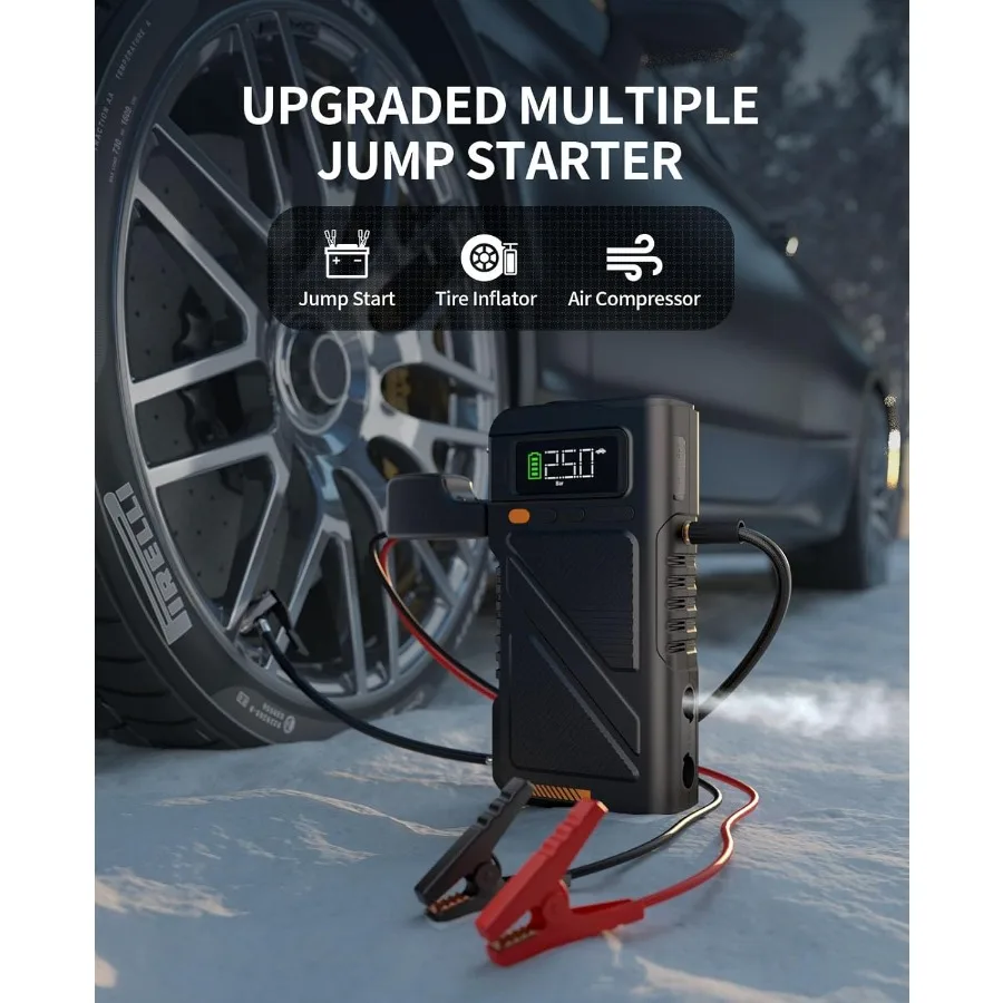 8000A الانتقال كاتب مع منفاخ هواء ضاغط تفريغ 9in1 المحمولة 12 فولت سيارة الانتقال صندوق الطاقة لجميع الغاز و 12L الديزل E