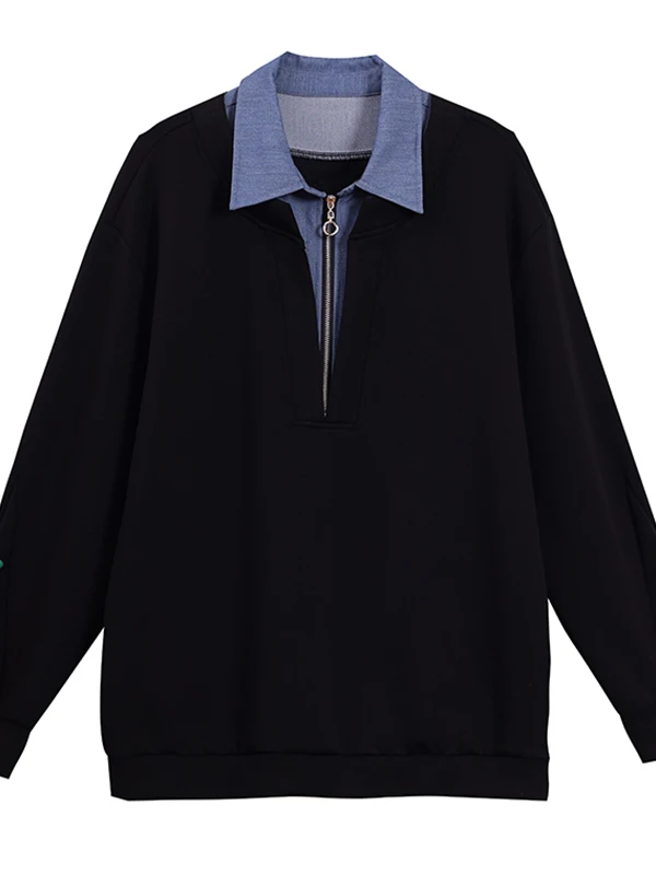 Cseta Casual Fena com Gola  e Design Moderno para Primavera e Outono, 00% Material, Manga Regular