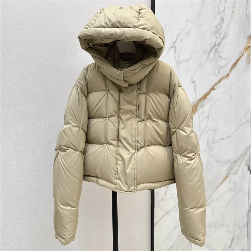 Women\'s winter down jacket 2024 New High quality duck down filled warm thick jacket fashion slim hooded Puffer coats down coats