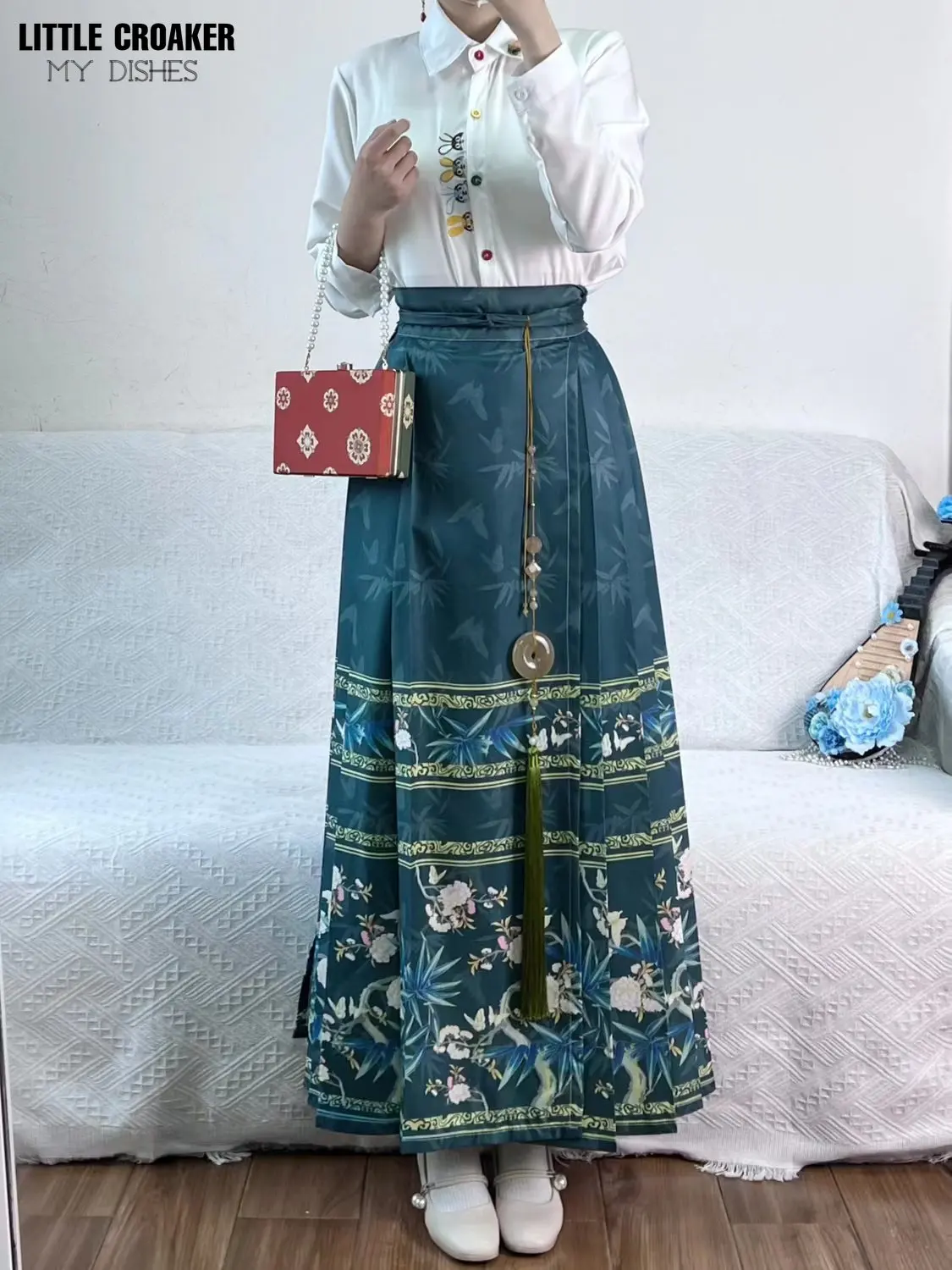 Dinastia Ming Melhorada Chinês Antigo Tradicional Diário Desgaste das Mulheres Hanfu Cavalo Face Saia Moderna Hanfu Roupas