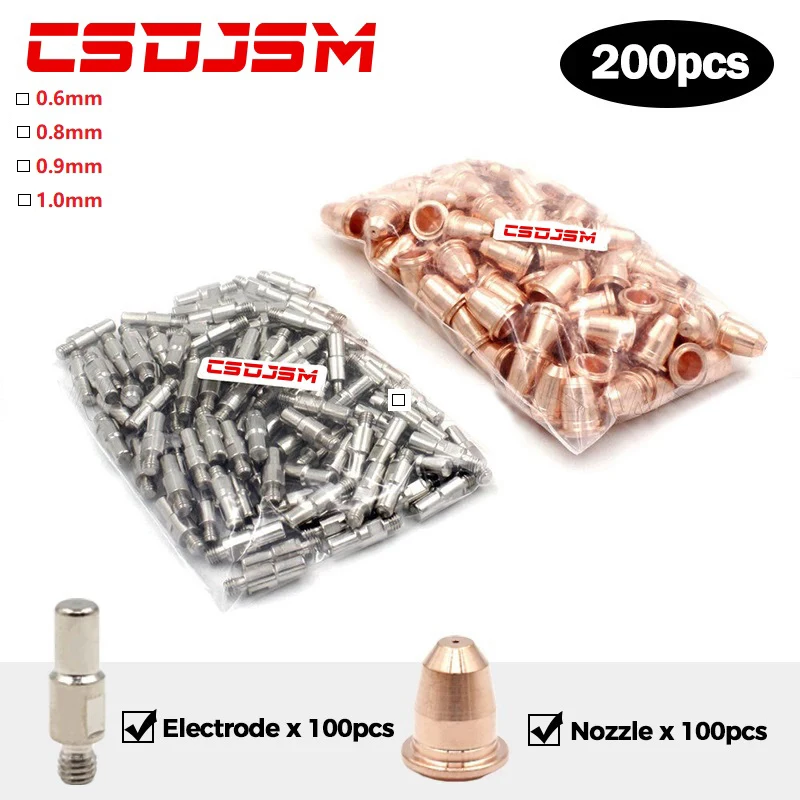 Imagem -02 - Bocal de Eletrodo Csdjsm para Tocha Trafimet Plasma Pr0110 Pd0116 S45 Cut55 Pt40 Pt40 Ipt60 Pt60 Hc4 200 Pcs