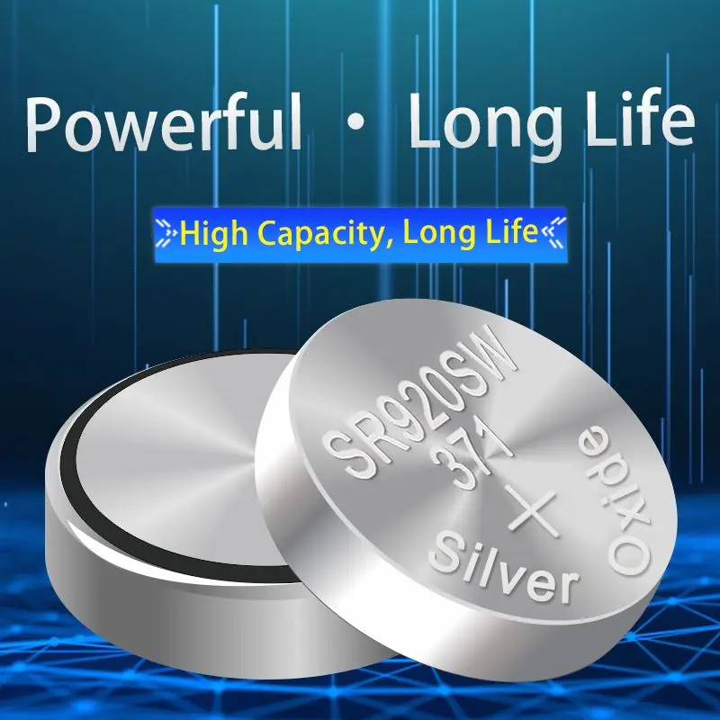High Capacity SR920SW 371 1.55V Silver Oxide Button Cell Watch Battery for Wristwatch Quartz Watch Replacement LR920 171 AG6