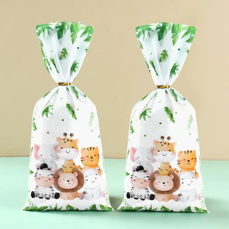 Animal Candy Bags Jungle Safari Theme Cookie Bags Birthday Party Decorations Kids Favors Wild One Party Supplies Baby Shower Boy