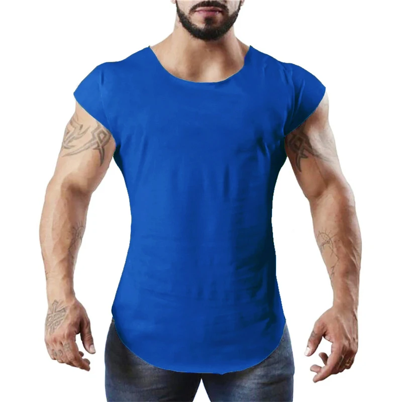 Plain Fitness Clothing Mens Casual Hip Hop Cotton Vests Slim Fit Sleeveless Breathable Shirts Gym Bodybuilding Muscle Singlets