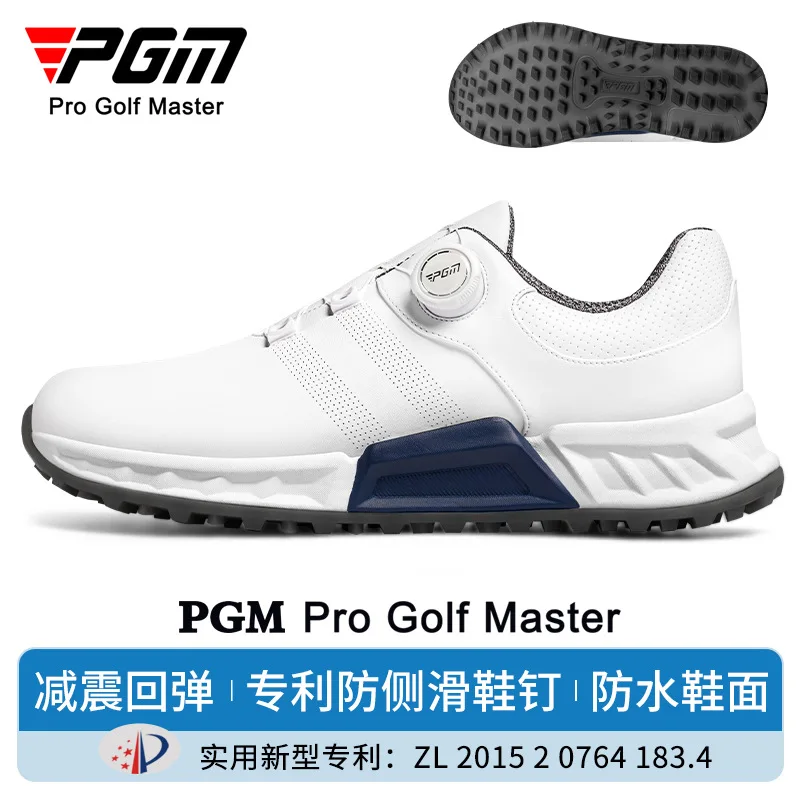 

PGM Golf Shoes Men Knob Lace Waterproof Comfortable Cushioning Sports Shoes Autumn