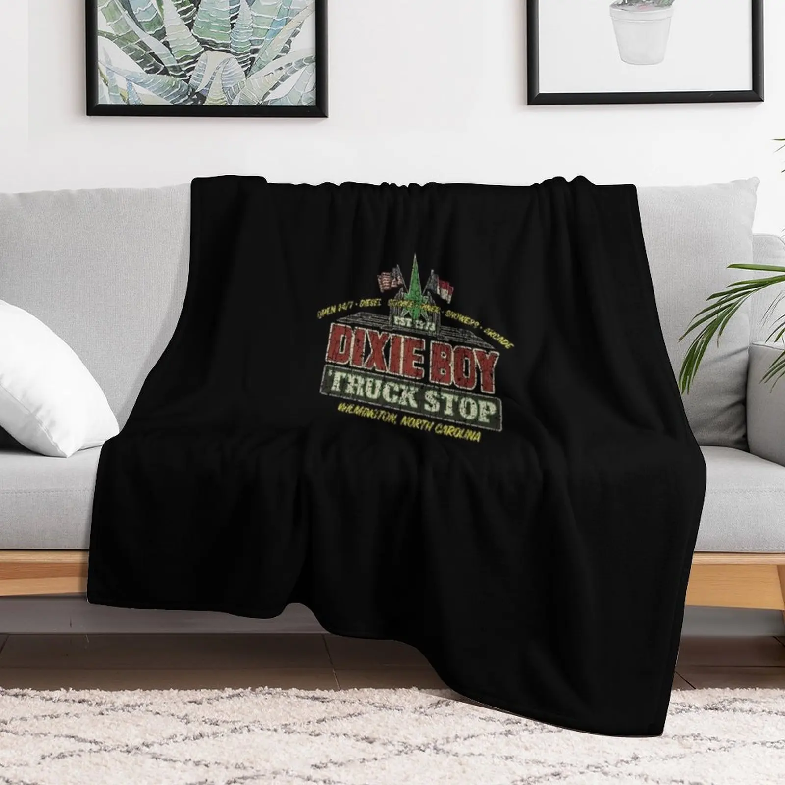 Dixie Boy Truck Stop T-Shirt Throw Blanket Durable Warm Blanket for Daily Home Use