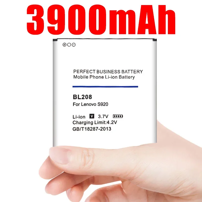 High quality 3900mAh BL208 BL-208 Battery for Lenovo S920 Batterie Bateria