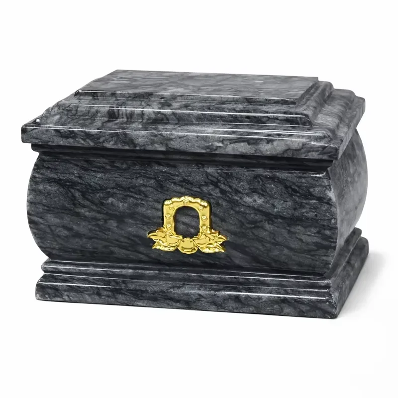 for Elegant Black Marble Cremation Urn Funeral Memorial Ash Urn European Style Polished Durable Design for Home Memorial