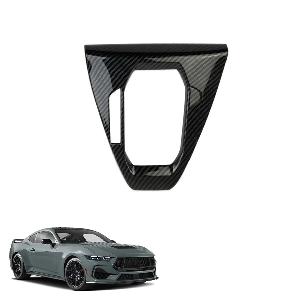 غطاء لوحة ناقل الحركة المركزية ، غطاء لوحة تشذيب لفورد موستانج ، إكسسوارات داخلية ، ألياف كربون ، في