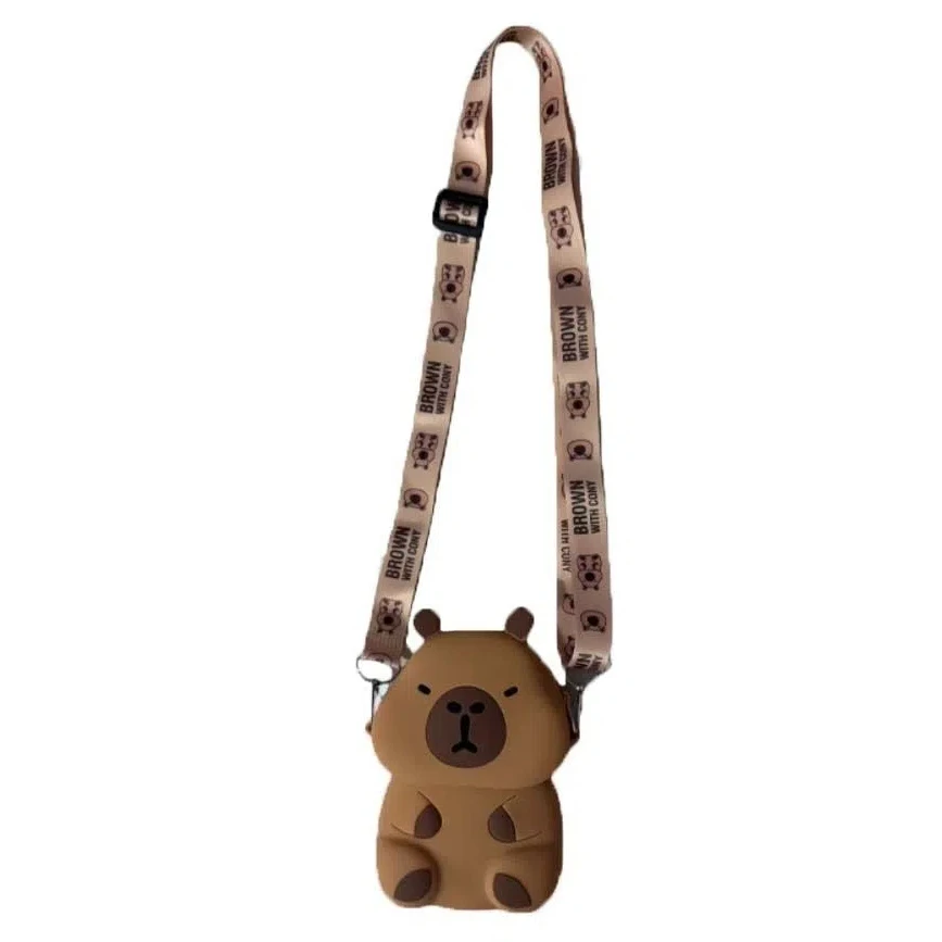

Silica Gel Capybara Crossboday Bag Adjustable Straps Cartoon Capybara Shoulder Bag Waterproof Doll Kawaii Animal Purse Friends