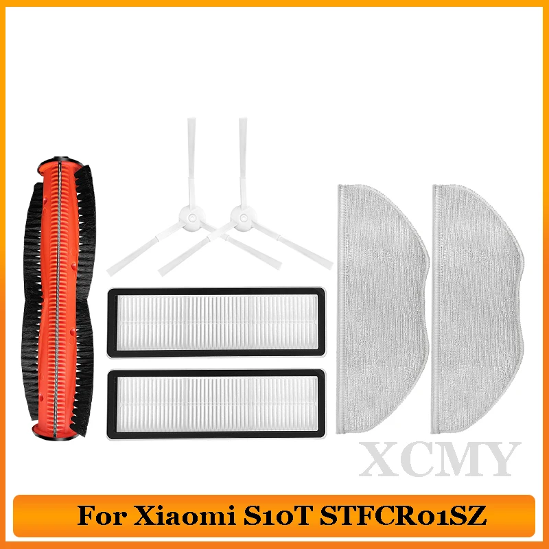 Replacement For Xiaomi Robot Vacuum S10T STFCR01SZ Robotic Vacuum Cleaner Part Main Brush Cover Mop Cloth Side Brush HEPA Filter