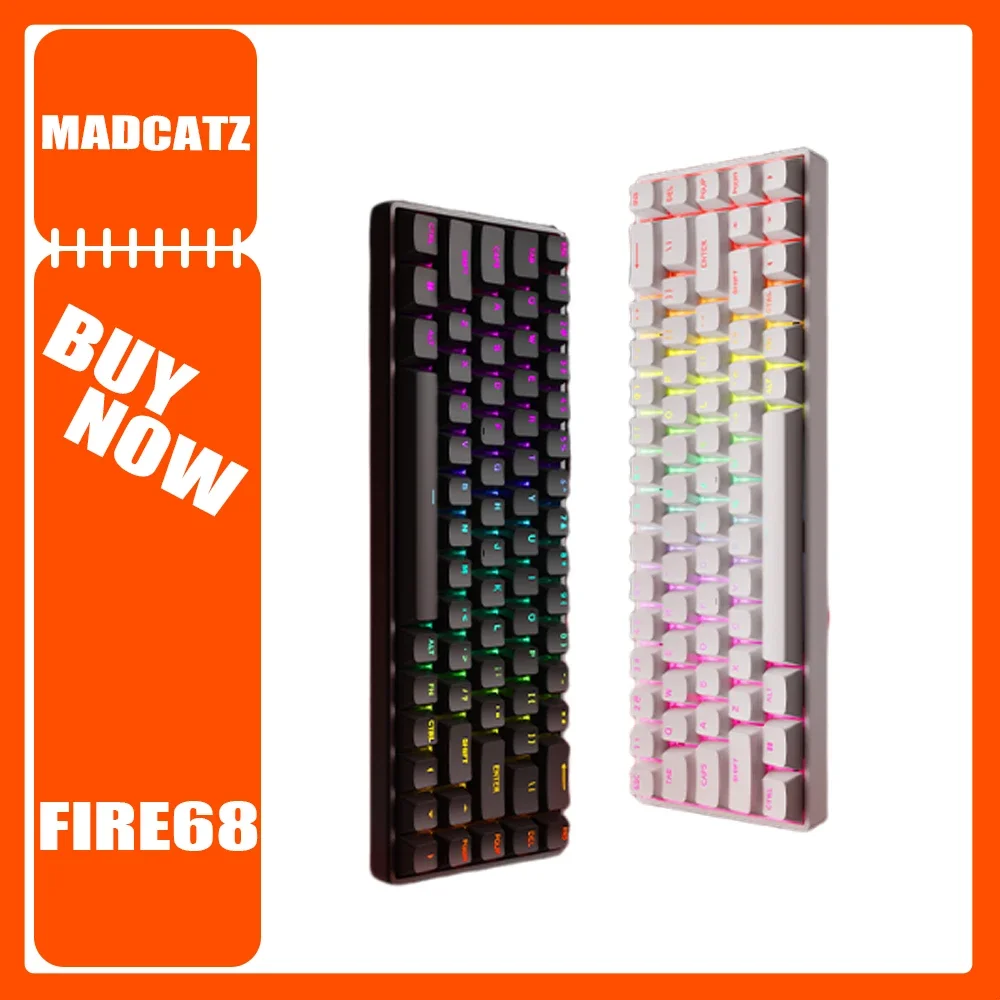 MADCATZ FIRE68 Pro Magnetic Axis Keyboard Aluminium Alloy Gaming Keyboard 8K Rapid Trigger E-Sport Customization Keyboard