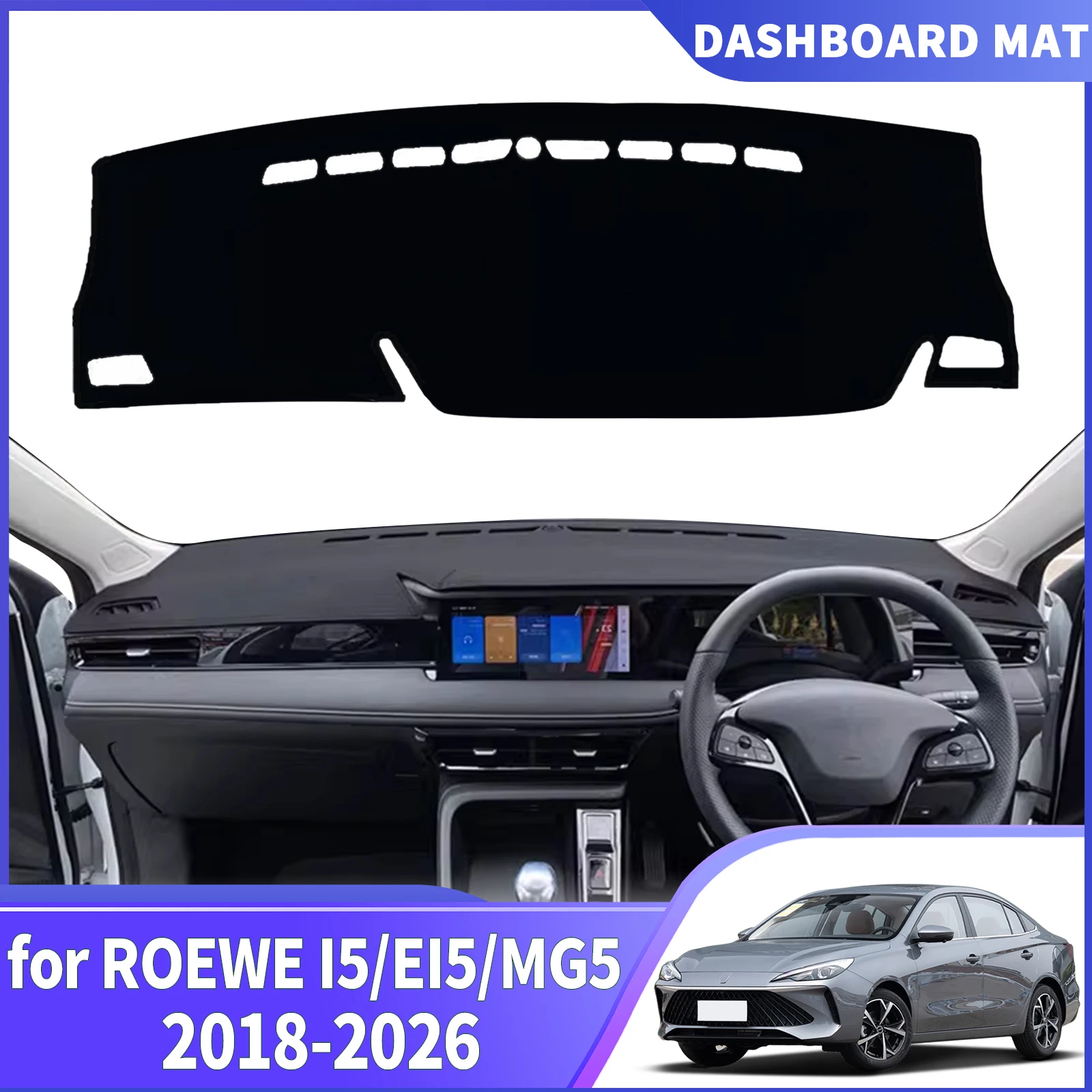 

for ROEWE I5 EI5 MG5 MG 5 GT EV 2026-2018 Car Dashmat DashMat Sunshade Dashboard Cover Pad Protective Carpet Leather Accessories