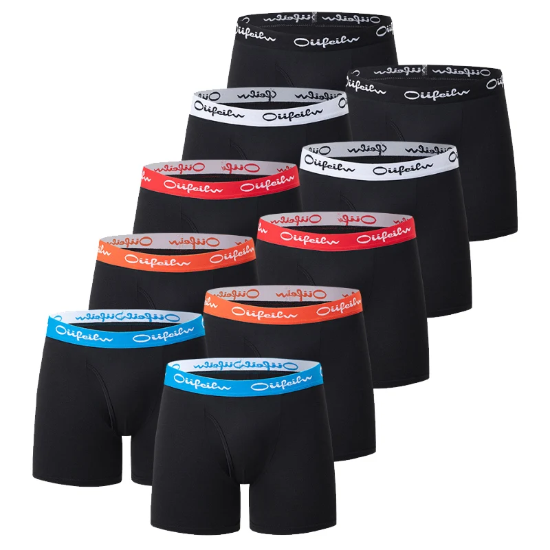 5/10 Pcs men's long parent-child underwear multi-size teenagers to adults leisure sports boyshort Joker elastic waist shorts