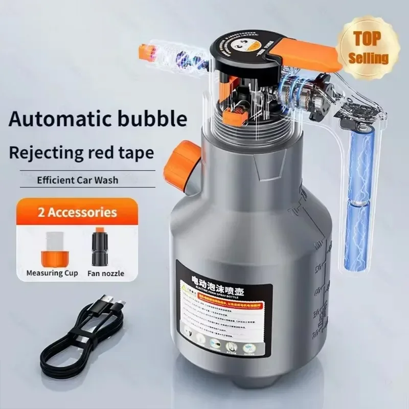 

Electric Foam Sprayer Handheld 2L Snow Foam Cannon Motorized Car Wash Sprayer Suitable for Car Wash Auto Parts Household Sprayer