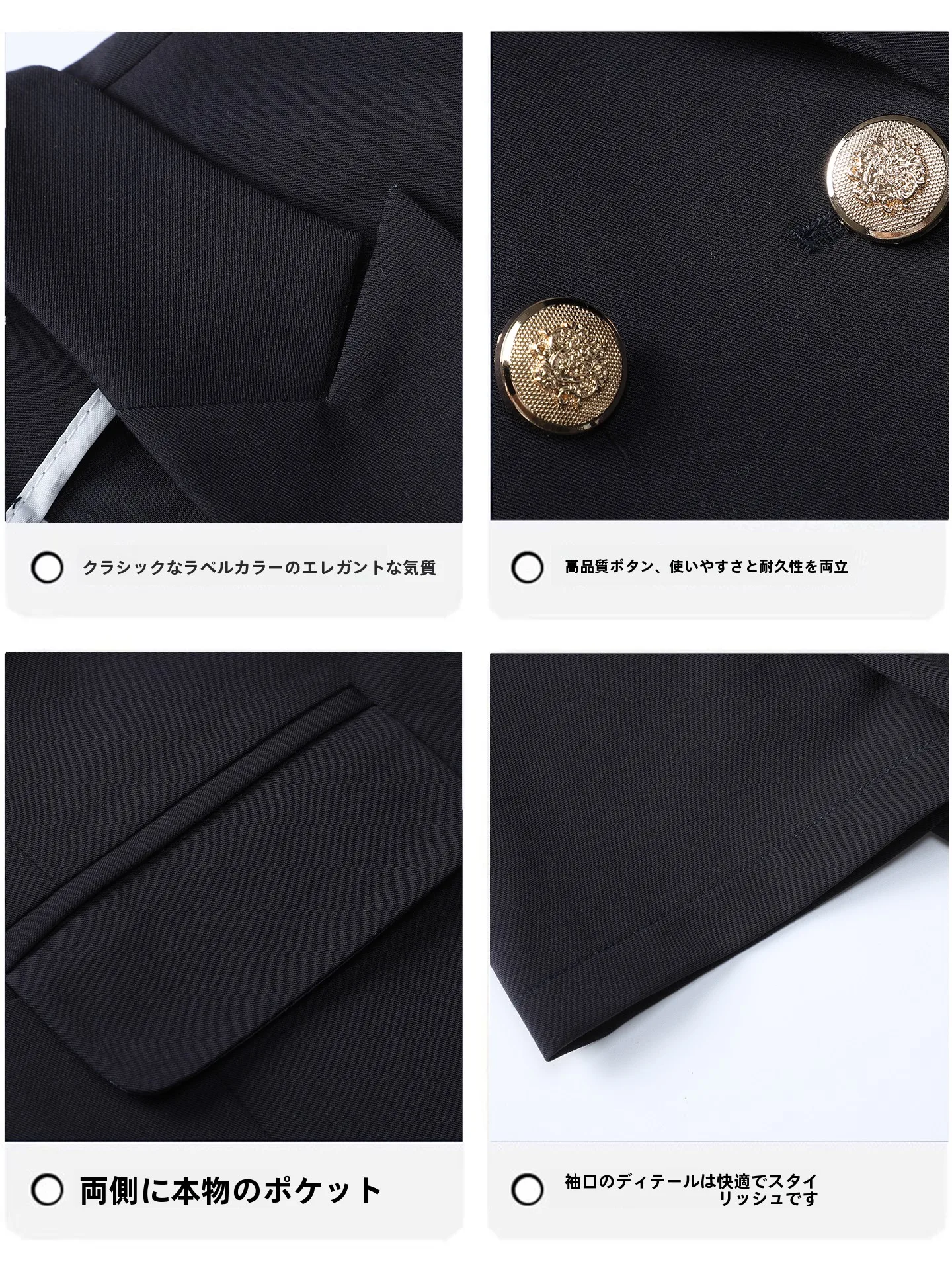 Professional Women's Suit Set for Civil Servant Interview Workwear Small Size Career Black  Polyester Fiber Regular Sleeve
