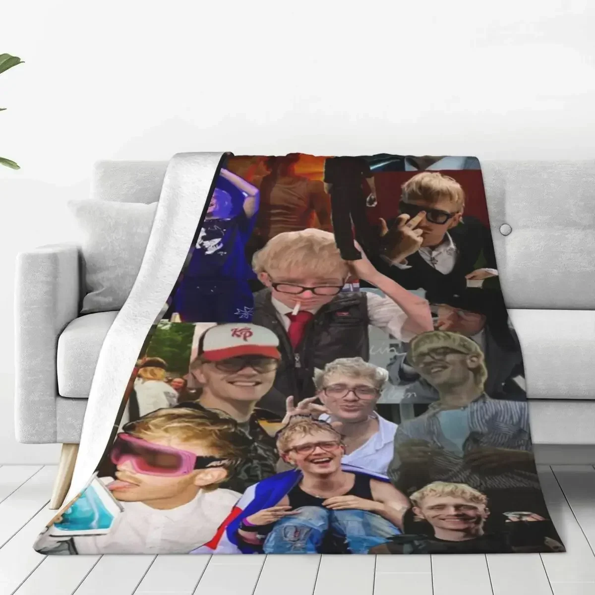 

Joost Klein Plaid Blankets Flannel Textile Decor Vintage Collage Portable Warm Throw Blanket for Bedding Travel Rug Piece