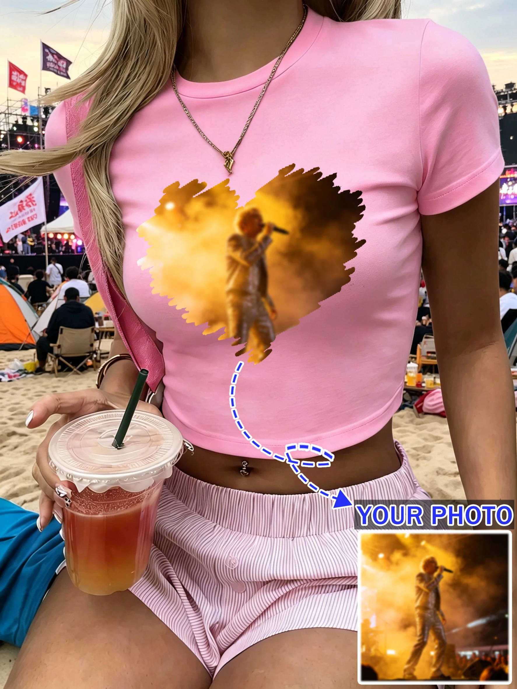 

Personalized Custom Women's Cheer Support Wear Slim Tight Crop Top Casual Trendy Y2K T-Shirts Soft Comfy All-Match Beach Tees