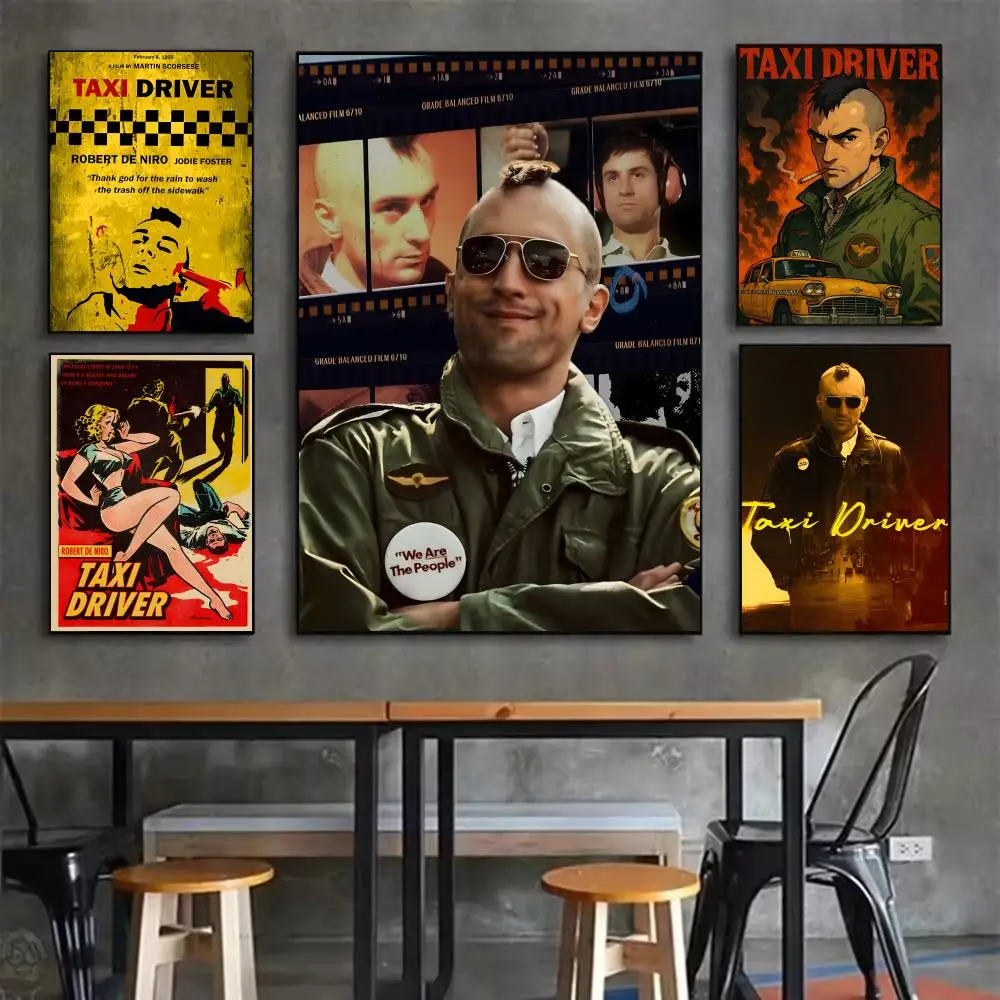 Film T-Taxi Driver Poster Self-adhesive Art Waterproof Sticker Coffee House Dorm Room Wall Decor