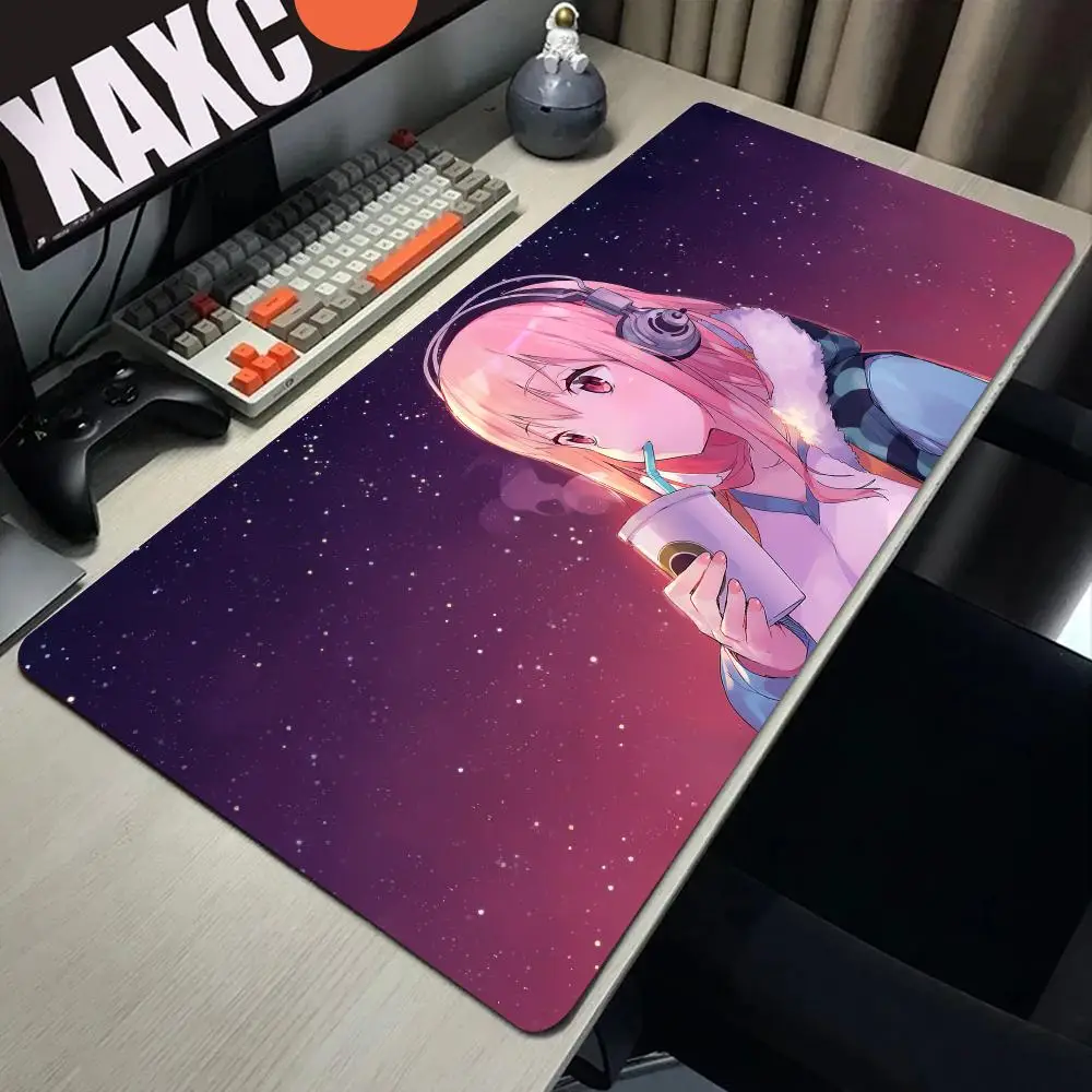 Super Sonico Large Gaming Mouse Pad Computer Mousepad PC Gamer Mouse Mat XXL Laptop Mausepad Mouse Carpet Keyboard Mat Desk Pad