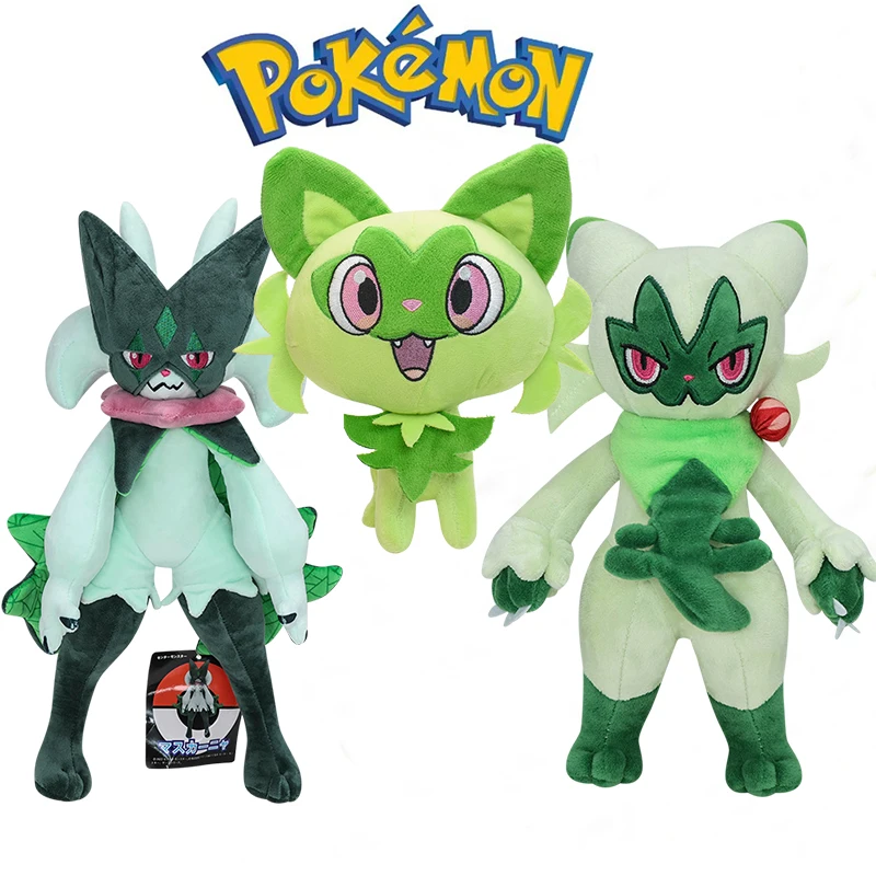 Anime Pokemon Plush Toy Sprigatito Meowscarada Floragato Soft Stuffed Toys Animal Peluche Doll