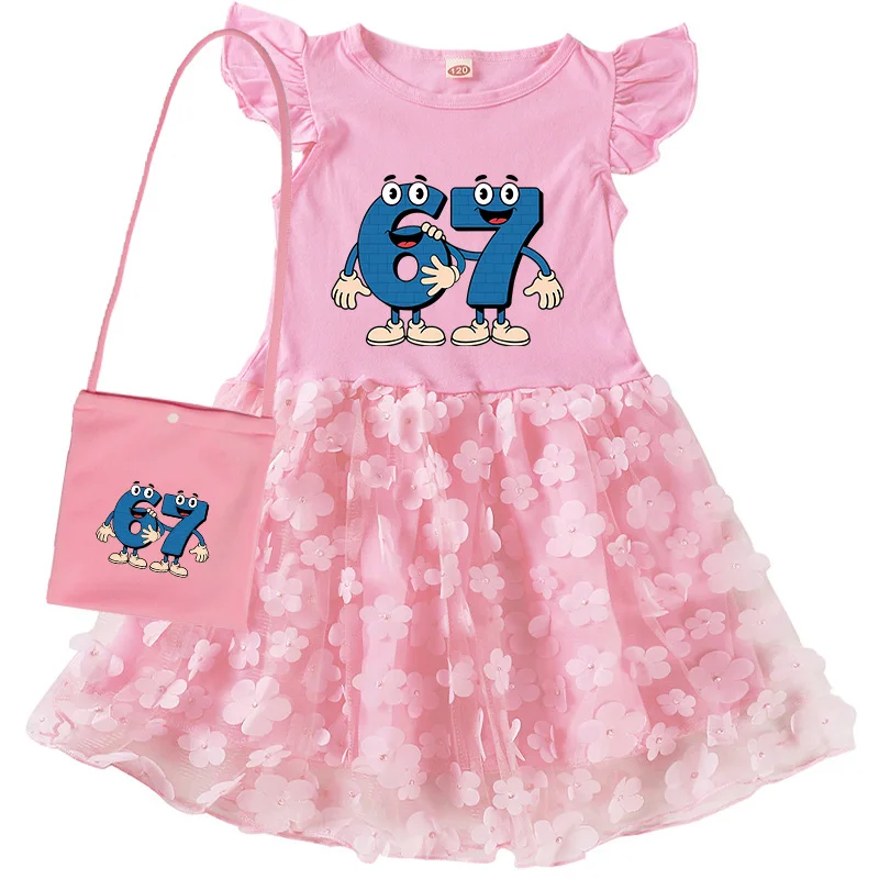 

Funny Six Seven Brainrot 67 Meme Kids Cotton Clothes Summer Baby Girls Princess Dress Birthday Party Christmas Halloween Costume