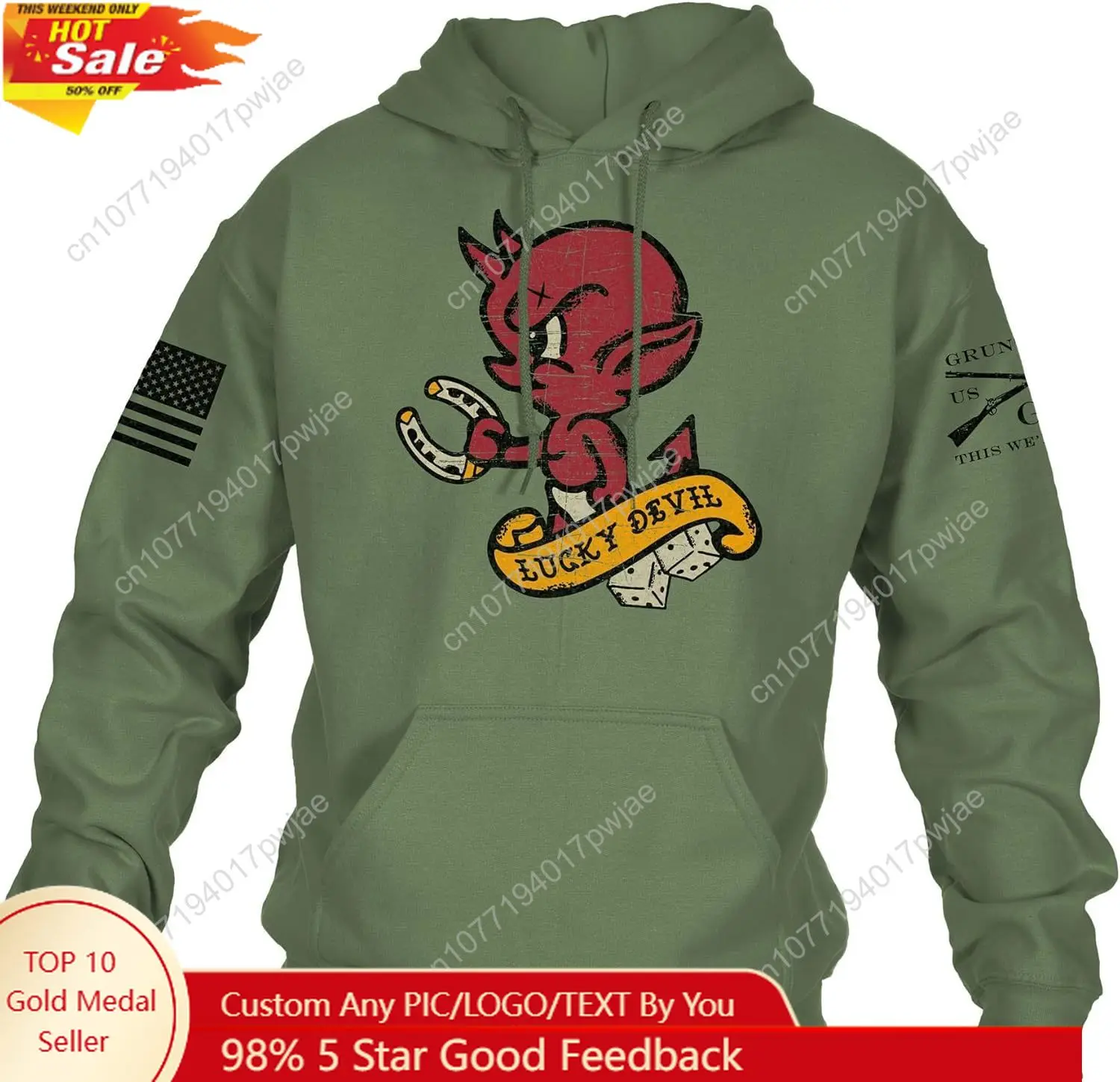 

Grunt Style Lucky Devil Men's Pullover Hoodie