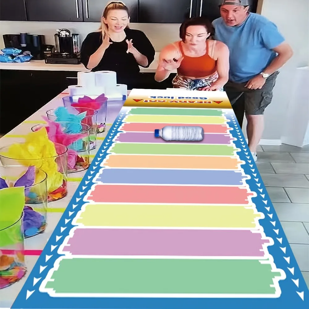 Rolling Bottle Drinking Scoring Game Mat Christmas Scoring Game Scroll for Family Party Game Team Building Outdoor Indoor Fun